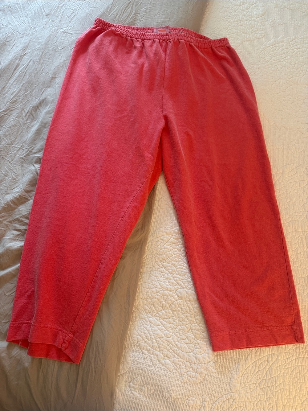 fresh produce Coral Pink Cropped Pull-On Pants
